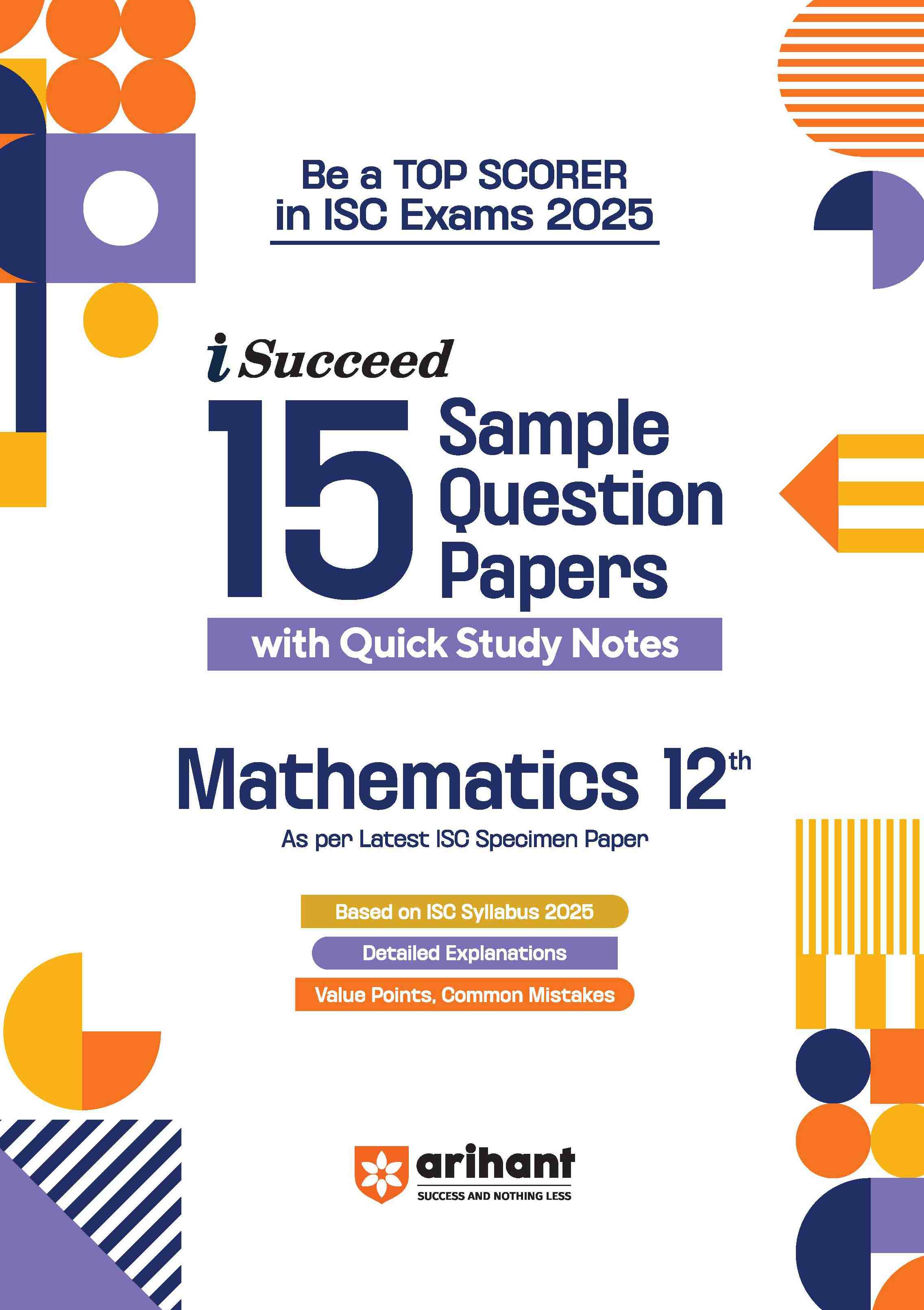 i-Succeed 15 Sample Question Papers 2025 pattern for Mathematics 12th ...