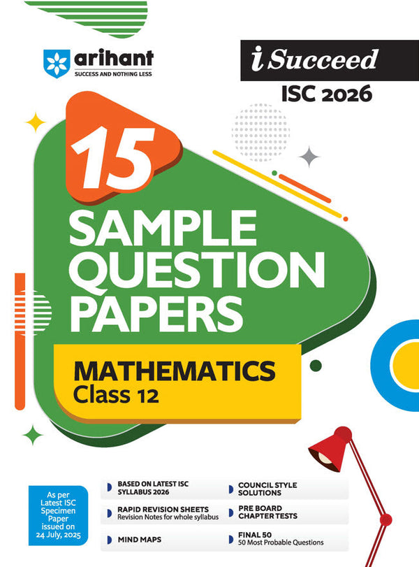 Isc 2025 Math Paper i-Succeed ISC 2026 Mathematics Class 12 Sample Papers Book – arihantbooks