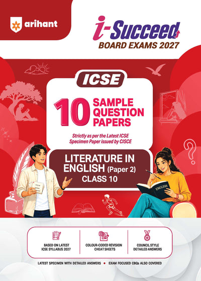 i-Succeed ICSE 10 Sample Question Papers Class 10 English (Paper 2) Exam 2027 | Colour-Coded Revision Cheat Sheets, Council Style Detailed Answers, Mind Maps for Last Minute Revision | Based on ICSE Syllabus 2027