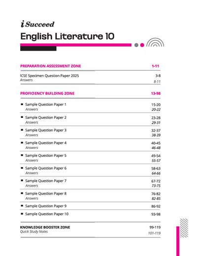 i-Succeed ICSE 2026 – Literature In English (Paper 2) Class 10 | 10 Sample Papers | Based on Latest ICSE Syllabus | Includes Solved Specimen Paper, 2025 Board Paper & Council-style Answers
