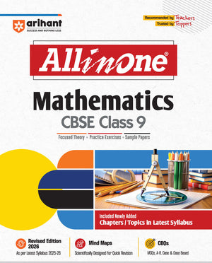 CBSE All in one Mathematics Class 9 Exam 2026| Focused Theory, Practice Exercise, Sample Paper & Board Papers | Mind Maps & CBQs | Revised Edition 2026