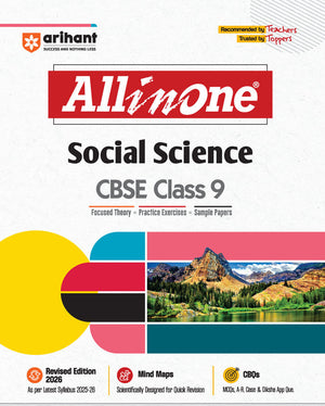 CBSE All in One Social Science Class 9 Exam 2025-26 | Practice Exercise, Sample Papers, CBQs, MCQs, A-R, Case & Mind Maps | Revised Edition 2026