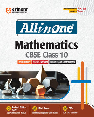 CBSE All in one Mathematics Class 10 Exam 2025-26 | Sample Papers & Board Papers | CBQs, MCQs, A-R & Case Based |Revised Edition 2026