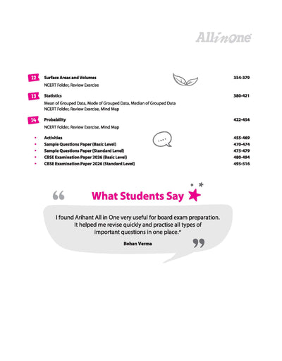 All in One Mathematics Class 10 for CBSE Exam 2026-27 | NCERT Based Complete Theory, Practice Exercises, CBQs, A-R, Sample Papers & Mind Maps | Revised Edition as per Latest Syllabus