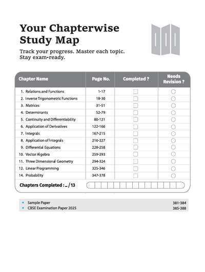 CBSE Chapterwise-Question Bank (2025 - 2016) Mathematics Class 12th Exam | Key Concepts, Concept Enhancer & Common Mistakes | English Medium