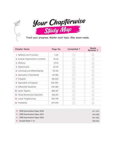 CBSE Mathematics Class 12 Chapterwise Question Bank for Board Exam 2027 | PYQs with Revision Theory, Detailed Solutions, Exam Tips & Sample Papers as per Latest CBSE Syllabus & Exam Pattern