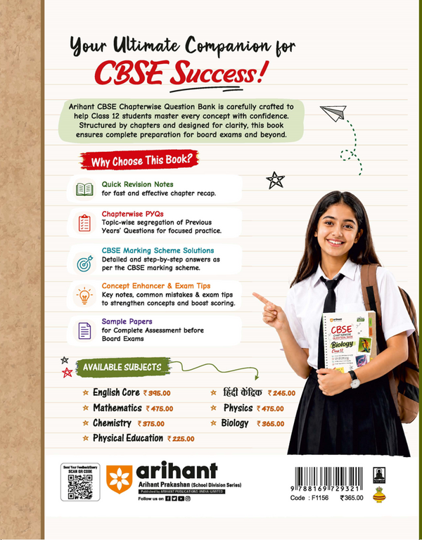 CBSE Biology Class 12 Chapterwise Question Bank for Board Exam 2027 | PYQs with Revision Theory, Detailed Solutions, Exam Tips & Sample Papers as per Latest CBSE Syllabus & Exam Pattern