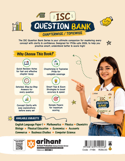 ISC Economics Class 12 Question Bank for Exam 2027 | 23 Years Chapterwise & Topicwise PYQs (2026–2004) with Detailed Step-by-Step Answers, Examiner's Comments, Smart Tips & 3 Sample Papers
