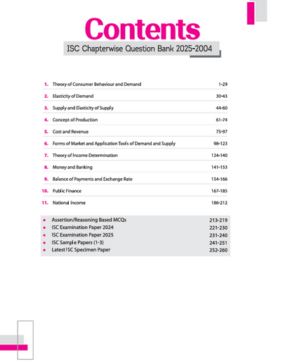ISC Economics Class 12 Exam | 22 Years (2025-2004) Chapterwise Question Bank | Value Points, Concept Enhancer | 3 Sample Question Papers