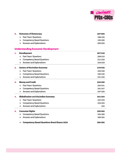 Checkmate CBSE Class 10Social Science | PYQs & CBQs (Competency Based Questions & Previous Year Question)| Updated Edition 2026