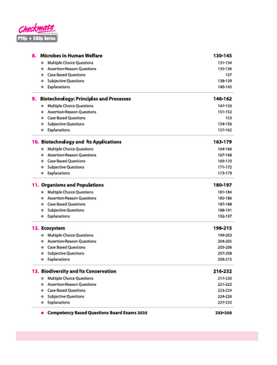 Checkmate CBSE Class 12 Biology Competency Based Questions (CBQs) | Updated Edition 2026
