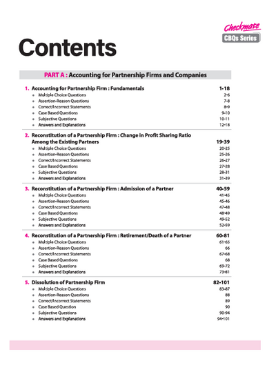 Checkmate CBSE Class 12 Accountancy Competency Based Questions (CBQs) | Updated Edition 2026