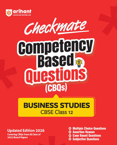 Checkmate CBSE Class 12 Business Studies Competency Based Questions (CBQs) | Updated Edition 2026
