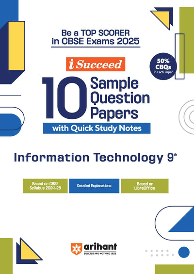 i-Succeed CBSE Information Technology Class 9th | 10 Sample Question Papers | For CBSE Exams 2025