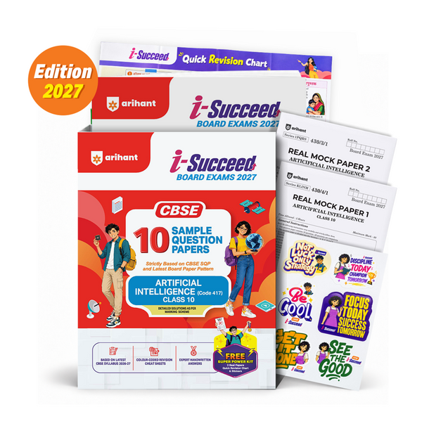 i-Succeed CBSE 10 Sample Question Papers Class 10 Artificial Intelligence (Code 417) Exam 2027 | Colour-Coded Revision Cheat Sheets, Based on Libra Office | FREE SUPER POWER KIT | Based on Latest CBSE SQP Released 21 Sept 2026