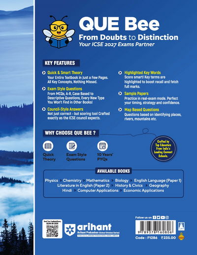 ICSE Geography Class 9 Exam Book | Quick Theory, Exam Pattern Questions & Sample Papers | As per Latest ICSE Syllabus | Que Bee 2nd Edition
