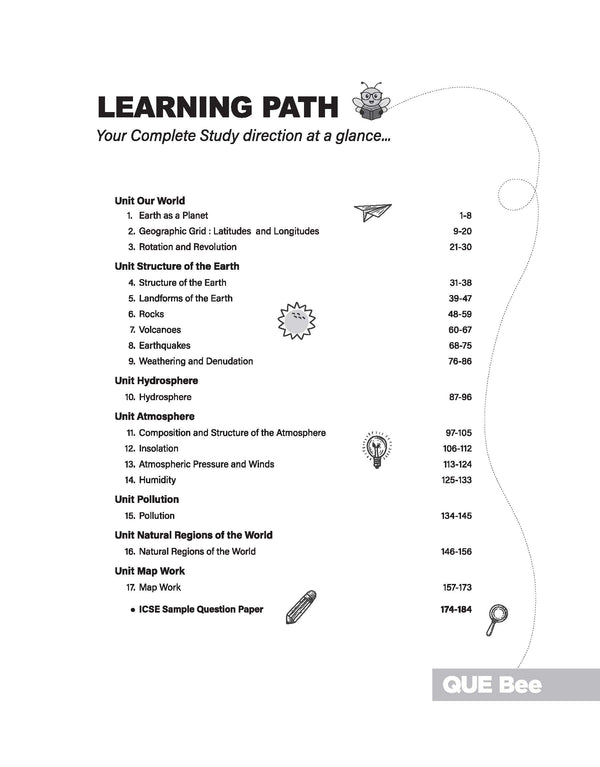 ICSE Geography Class 9 Exam Book | Quick Theory, Exam Pattern Questions & Sample Papers | As per Latest ICSE Syllabus | Que Bee 2nd Edition