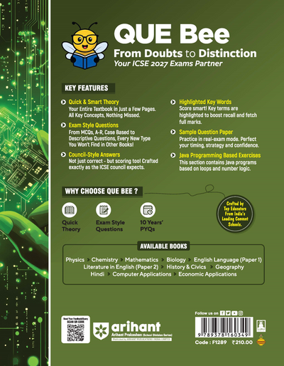 ICSE Computer Applications Class 9 Exam Book | Quick Theory, Exam Pattern Questions & Sample Papers | As per Latest ICSE Syllabus | Que Bee 2nd Edition