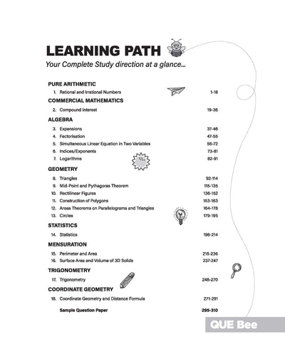 ICSE Mathematics Class 9 Exam Book | Quick Theory, Exam Pattern Questions & Sample Papers | As per Latest ICSE Syllabus | Que Bee 2nd Edition