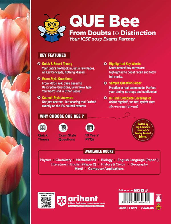 ICSE Hindi Class 9 & 10 Exam | Quick Theory, Exam Pattern Questions & Sample Papers | As per Latest ICSE Syllabus | Que Bee 2nd Edition