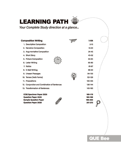 ICSE English Language (Paper I)Class 9 & 10 Exam | Quick Theory, Exam Pattern Questions & Sample Papers | As per Latest ICSE Syllabus | Que Bee 2nd Edition