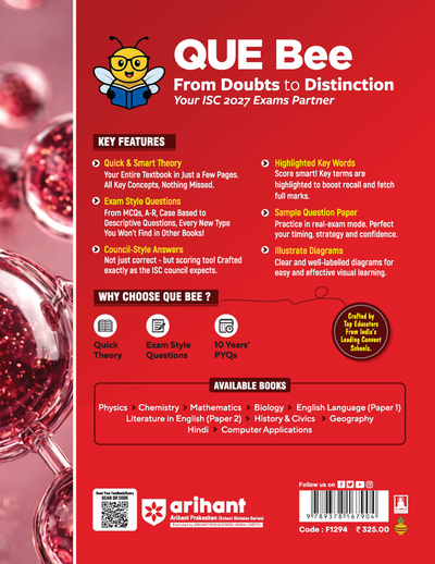 ICSE Chemistry Class 10 Exam | Quick Theory, Exam Pattern Questions & Sample Papers | As per Latest ICSE Syllabus | Que Bee 2nd Edition