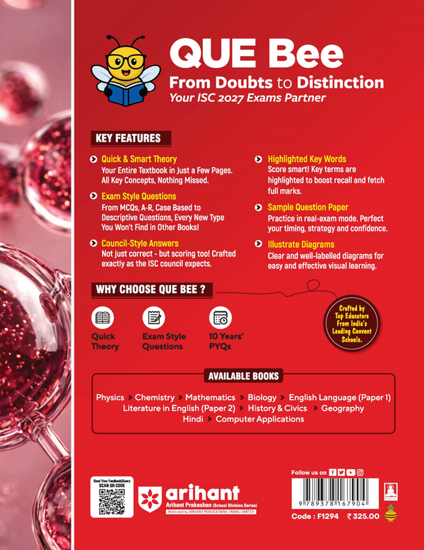 ICSE Chemistry Class 10 Exam | Quick Theory, Exam Pattern Questions & Sample Papers | As per Latest ICSE Syllabus | Que Bee 2nd Edition