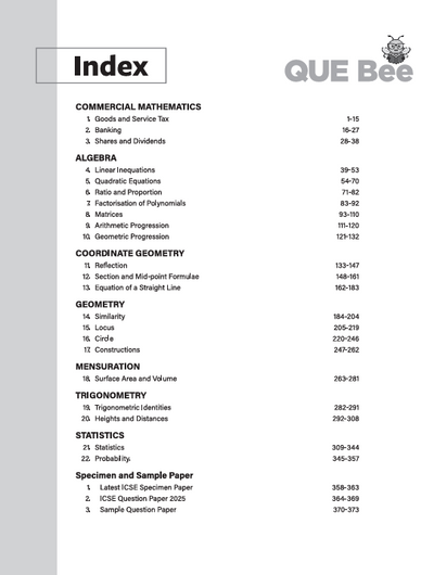ICSE QUE Bee Maths Class 10 Exam 2026 | Quick Theory, Exam Pattern Questions, 10 years’ PYQs | Key Words Highlighted