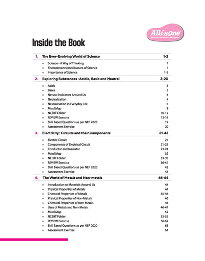 All in One Science Class 7 Exam 2025-26 | Sample Question Papers, in-text & Chapter Exercise& Clear & Concise Theory | Based on Latest NCERT