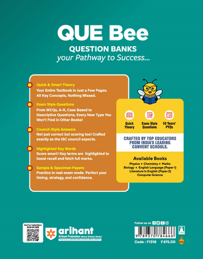 ISC QUE Bee Physics Class 12 Exam 2026 | Quick Theory, Exam Pattern Questions, 10 Year PYQ's & Sample Question Papers | Key Words Highlighted
