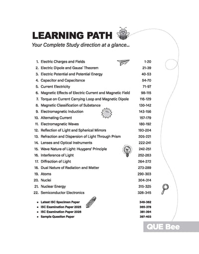 ISC Physics Class 12 Exam | Quick Theory, Exam Pattern Questions & Sample Papers | As per Latest ICSE Syllabus | Que Bee 2nd Edition
