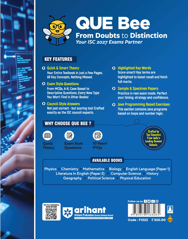ISC Computer Science Class 12 Que Bee 2nd Edition book cover