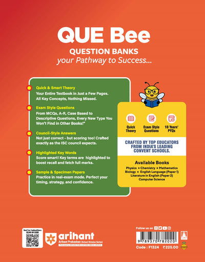ISC Que Bee English Language (Paper 1) Class 11 & 12 | Quick Theory, Specimen & Sample Papers, 10 Years' PYQs