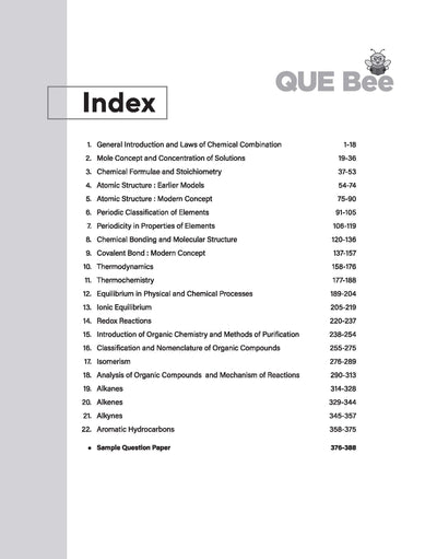 ISC QUE Bee Chemistry Class 11 Exam 2026 | Quick Theory, Exam Pattern Questions, Sample Question Papers | Key Words Highlighted