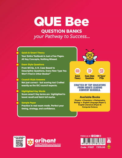 ISC QUE Bee Biology Class 11 Exam 2026 | Quick Theory, Exam Pattern Questions, Sample Question Papers | Key Words Highlighted