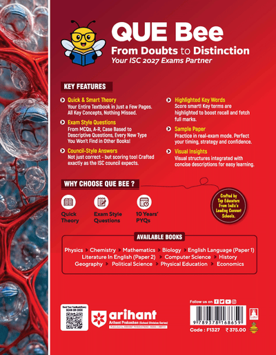 ISC Biology Class 11 Exam Book | Quick Theory, Exam Pattern Questions & Sample Papers | As per Latest ICSE Syllabus | Que Bee 2nd Edition