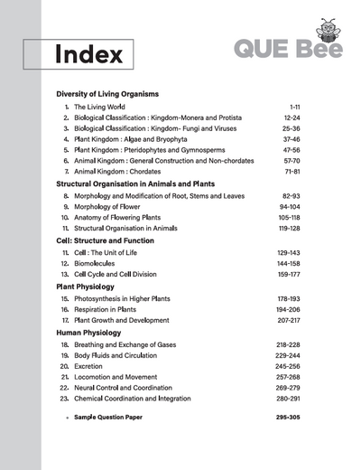 ISC QUE Bee Biology Class 11 Exam 2026 | Quick Theory, Exam Pattern Questions, Sample Question Papers | Key Words Highlighted