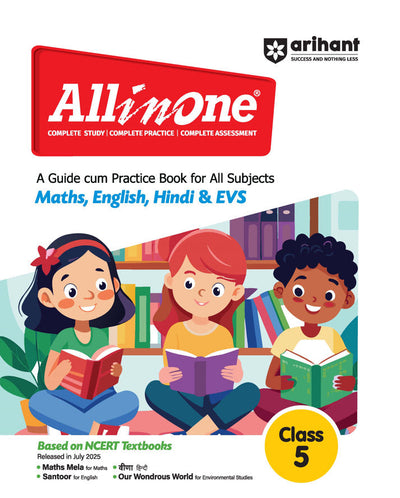 All in One Class 5 Maths , English , Hindi & EVS| A Guide cum Practice Book for All Subjects | Based on New NCERT Released in July 2025