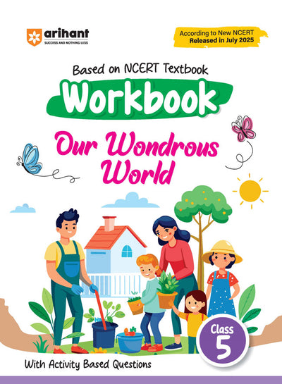 Combo of All in one & workbook Clas 5 | (Maths, English, Hindi & EVS) & Veena Hindi, Santoor English, Maths Mela | With Free Our Wondrous World | Based on New NCERT Released on April 2025