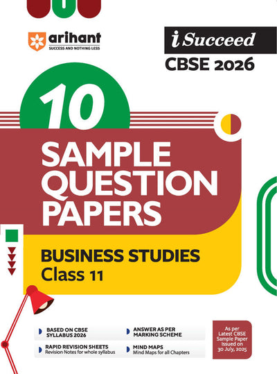 i-Succeed CBSE 2026 – Business Studies Class 11 | 10 Sample Question Papers | Rapid Revision Sheets | Mind Maps | Answers as per CBSE Marking Scheme | As per Latest CBSE Sample Paper