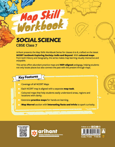 Map Skill Workbook Social Science CBSE Class 7 | As perNEP 2020 | Based on Latest NCERT Exploring Society:India & Beyond | Coverage of all NCERT Maps with ample Numbers of Practice Maps