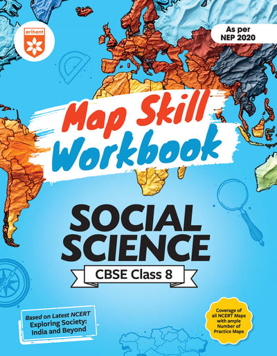 Combo of Lab Manual Mathematics, Science & Map Skill Workbook Social Science CBSE Class 8 | NEP 2020 Edition | English Medium