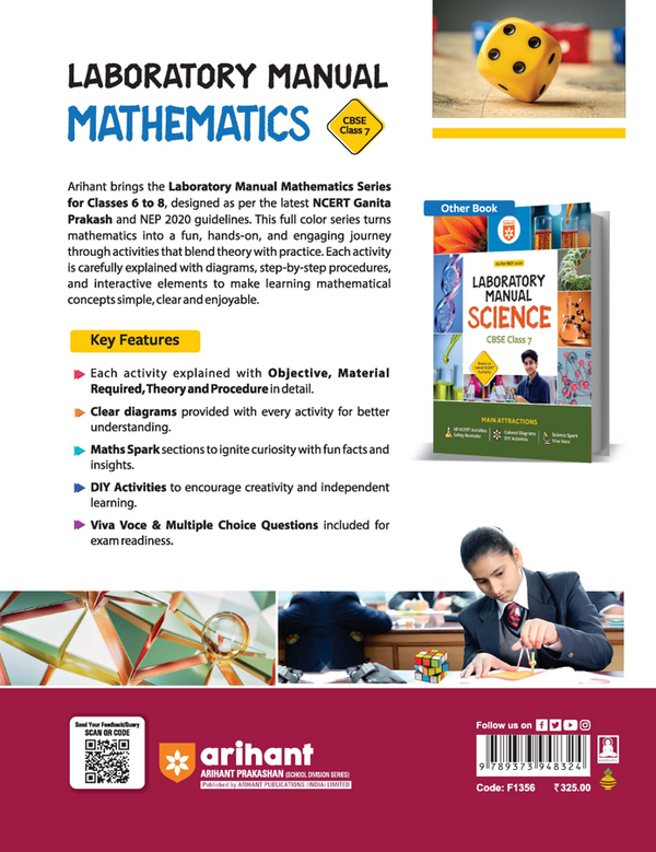 Lab Manual Mathematics CBSE Class 7 | Based on New NCERT Ganita Prakash (Part 1 & 2) | Colour Diagrams, DIY Activities & NCERT Experiments | NEP 2020 Edition