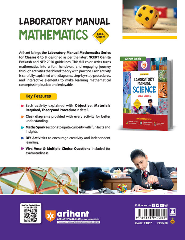 Lab Manual Mathematics CBSE Class 6 | NEP 2020 Edition – arihantbooks