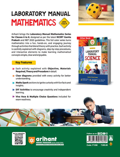 Lab Manual Mathematics CBSE Class 8 | NEP 2020 Edition | Colour Diagrams, DIY Activities & NCERT Experiments