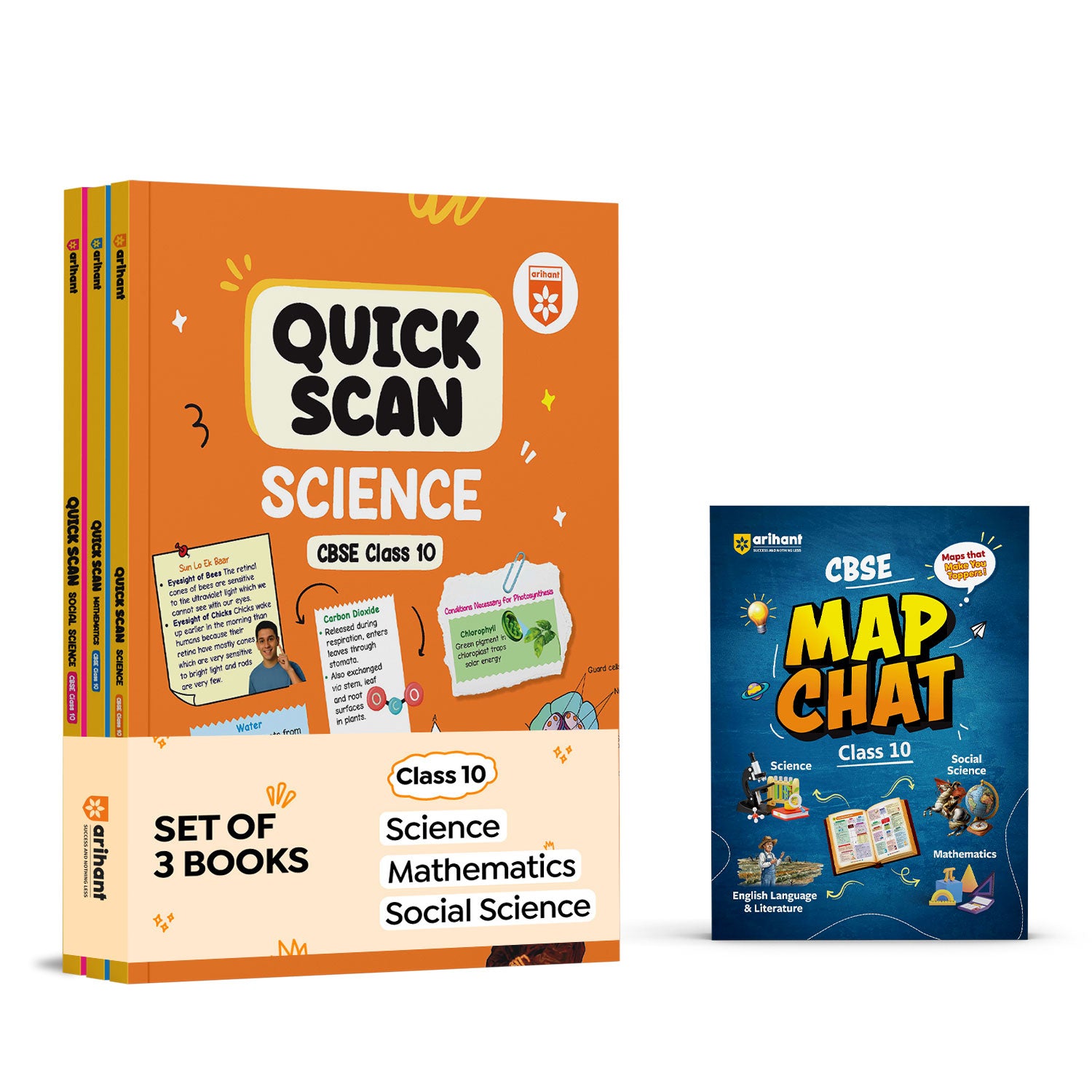 Combo of Quick Scan & Map Chat Cbse Class 10th | Science, Mathematics ...