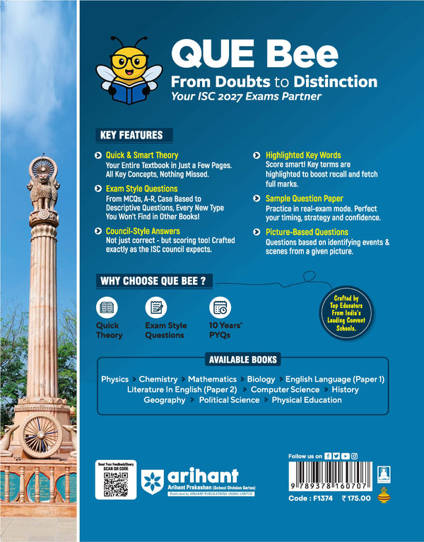 ISC Political Science Class 11 Exam | Quick Theory, Exam Pattern Questions & Sample Papers | As per Latest ICSE Syllabus | Que Bee 2nd Edition