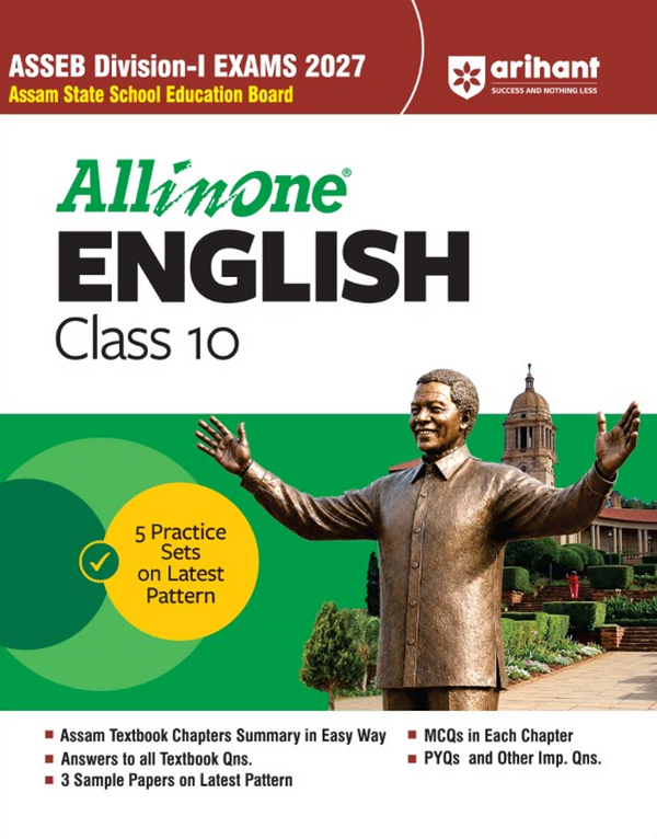 All in One English Class 10 for ASSEB Division-I Exam 2027 |Assam Textbook Chapter Summaries, Answers to All Textbook Questions, Chapterwise MCQs, PYQs & Important Questions, 3 Sample Papers & 5 Practice Sets