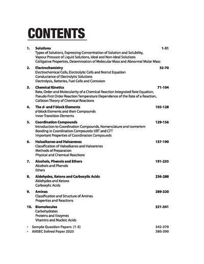 ASSEB Exam Master Chemistry Class 12 Exam 2026 | Chapterwise-Topicwise Coverage of Whole Syllabus | Sample Paper Based on Exam 2026