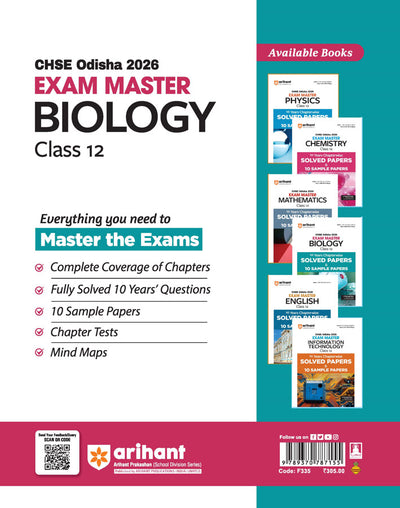 CHSE Odisha Class 12 Biology Master 2026 Book Cover Image